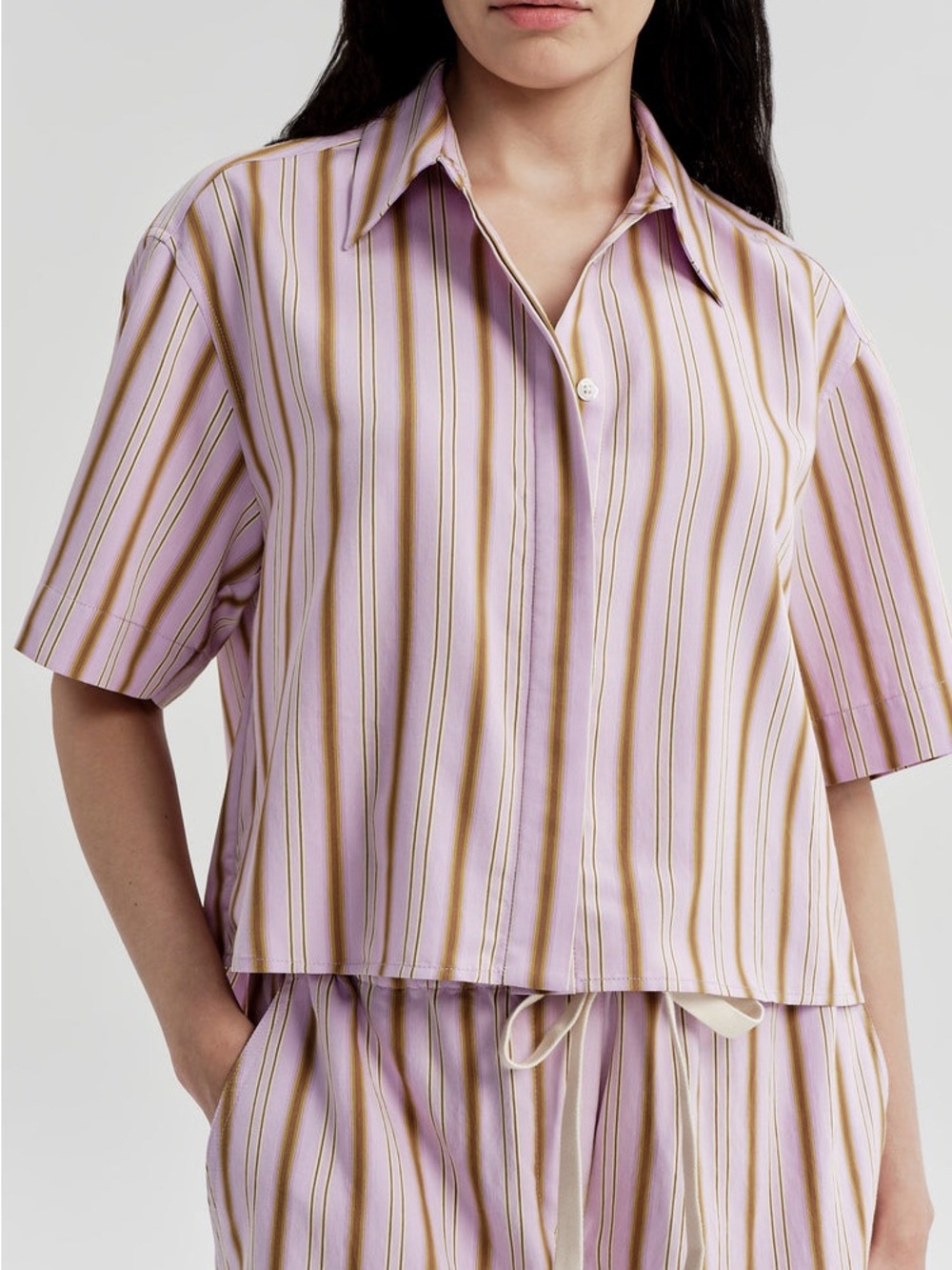 A.L.C. Mel Short Sleeve Striped Shirt